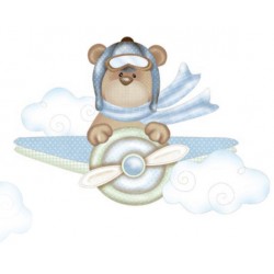 Pannello feltro orsetto in aereo